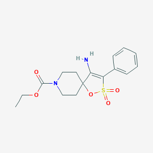 molecular formula C16H20N2O5S B326689 ethyl 4-amino-3-phenyl-spiro[5H-1,2-oxathiole-5,4'-piperidine]-1'-carboxylate 2,2-dioxide 