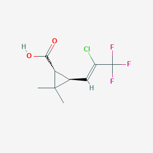 molecular formula C9H10ClF3O2 B032669 Cyclopropanecarboxylic acid, 3-(2-chloro-3,3,3-trifluoro-1-propenyl)-2,2-dimethyl-, trans- CAS No. 72748-68-6