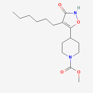 Methyl 4-(4-hexyl-3-hydroxyisoxazol-5-yl)piperidine-1-carboxylate