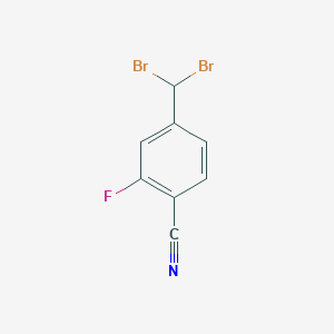 molecular formula C8H4Br2FN B3266993 4-(Dibromomethyl)-2-fluorobenzonitrile CAS No. 440105-58-8