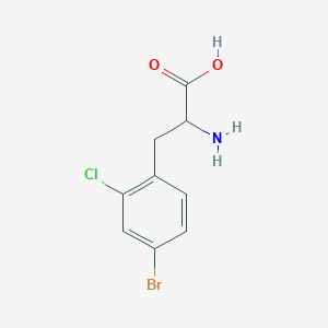 molecular formula C9H9BrClNO2 B3267196 4-Bromo-2-chloro-DL-phenylalanine CAS No. 444727-07-5