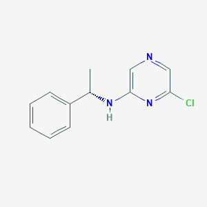 molecular formula C12H12ClN3 B3267238 6-chloro-N-[(1S)-1-phenylethyl]pyrazin-2-amine CAS No. 445264-59-5
