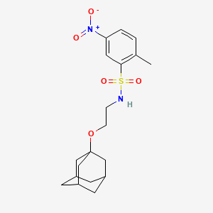 molecular formula C19H26N2O5S B3267261 N-[2-(adamantan-1-yloxy)ethyl]-2-methyl-5-nitrobenzene-1-sulfonamide CAS No. 446028-53-1