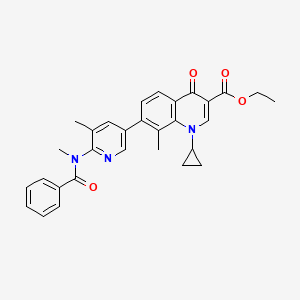 3-Quinolinecarboxylic acid, 7-[6-(benzoylmethylamino)-5-methyl-3-pyridinyl]-1-cyclopropyl-1,4-dihydro-8-methyl-4-oxo-, ethyl ester