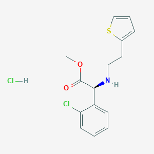 molecular formula C15H17Cl2NO2S B032673 (S)-Methyl 2-(2-chlorophenyl)-2-((2-(thiophen-2-yl)ethyl)amino)acetate hydrochloride CAS No. 141109-19-5