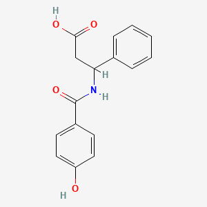 molecular formula C16H15NO4 B3267343 3-[(4-Hydroxybenzoyl)amino]-3-phenylpropanoic acid CAS No. 448199-09-5