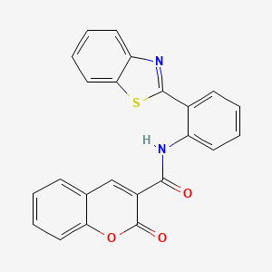 molecular formula C23H14N2O3S B3267354 N-[2-(1,3-benzothiazol-2-yl)phenyl]-2-oxo-2H-chromene-3-carboxamide CAS No. 448240-79-7