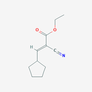 molecular formula C11H15NO2 B3267366 2-Propenoicacid,2-cyano-3-cyclopentyl-,ethylester(9CI) CAS No. 449146-97-8