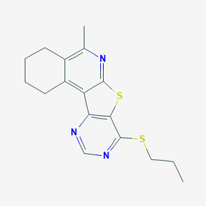 molecular formula C17H19N3S2 B326748 8-methyl-13-propylsulfanyl-11-thia-9,14,16-triazatetracyclo[8.7.0.02,7.012,17]heptadeca-1,7,9,12,14,16-hexaene 