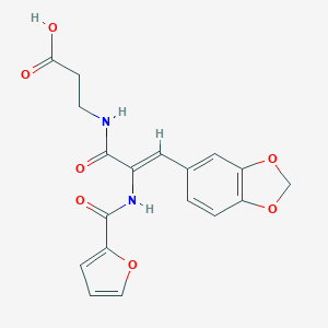 molecular formula C18H16N2O7 B326761 3-[(2Z)-3-(2H-1,3-BENZODIOXOL-5-YL)-2-[(FURAN-2-YL)FORMAMIDO]PROP-2-ENAMIDO]PROPANOIC ACID 