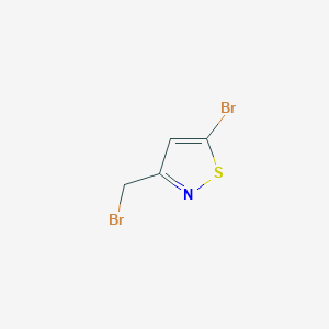 molecular formula C4H3Br2NS B3267615 5-bromo-3-(bromomethyl)isothiazole CAS No. 4576-94-7