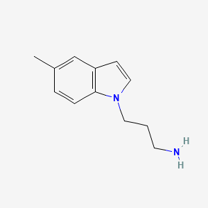 molecular formula C12H16N2 B3267727 3-(5-Methyl-1H-indol-1-yl)propan-1-amine CAS No. 46276-89-5