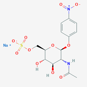 molecular formula C14H17N2NaO11S B3267811 Sodium ((2R,3S,4R,5R,6S)-5-acetamido-3,4-dihydroxy-6-(4-nitrophenoxy)tetrahydro-2H-pyran-2-yl)methyl sulfate CAS No. 467446-91-9