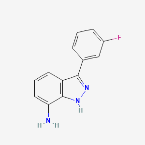 molecular formula C13H10FN3 B3267938 3-(3-fluorophenyl)-1H-indazol-7-amine CAS No. 473410-09-2
