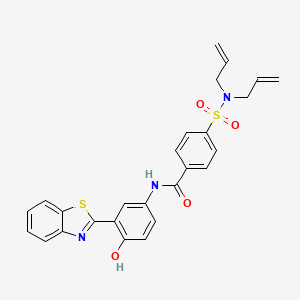 molecular formula C26H23N3O4S2 B3268219 N-(3-(benzo[d]thiazol-2-yl)-4-hydroxyphenyl)-4-(N,N-diallylsulfamoyl)benzamide CAS No. 476642-77-0