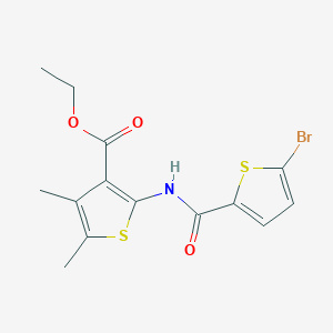 molecular formula C14H14BrNO3S2 B3268280 ethyl 2-(5-bromothiophene-2-amido)-4,5-dimethylthiophene-3-carboxylate CAS No. 477546-12-6