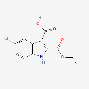 molecular formula C12H10ClNO4 B3268461 1H-Indole-2,3-dicarboxylic acid, 5-chloro-, 2-ethyl ester CAS No. 480450-97-3
