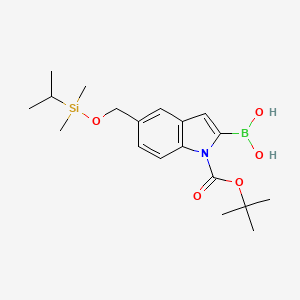1H-Indole-1-carboxylic acid, 2-borono-5-[[[dimethyl(1-methylethyl)silyl]oxy]methyl]-, 1-(1,1-dimethylethyl) ester (9CI)