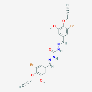 molecular formula C23H20Br2N4O5 B326927 N'',N'''-bis[3-bromo-5-methoxy-4-(2-propynyloxy)benzylidene]carbonohydrazide 