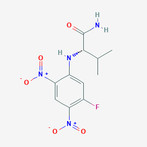 molecular formula C11H13FN4O5 B032693 (S)-2-((5-Fluoro-2,4-dinitrophenyl)amino)-3-methylbutanamide CAS No. 132679-61-9