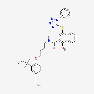 molecular formula C38H45N5O3S B3269341 N-[4-[2,4-bis(2-methylbutan-2-yl)phenoxy]butyl]-1-hydroxy-4-(1-phenylt etrazol-5-yl)sulfanyl-naphthalene-2-carboxamide CAS No. 5084-12-8