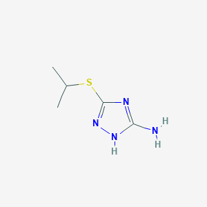 molecular formula C5H10N4S B3269619 3-(propan-2-ylsulfanyl)-1H-1,2,4-triazol-5-amine CAS No. 51420-47-4