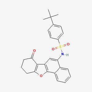 molecular formula C26H25NO4S B3269883 4-(tert-butyl)-N-(7-oxo-7,8,9,10-tetrahydronaphtho[1,2-b]benzofuran-5-yl)benzenesulfonamide CAS No. 518317-37-8