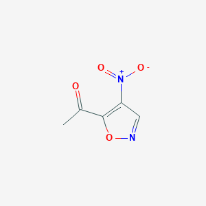 molecular formula C5H4N2O4 B3269931 1-(4-Nitro-1,2-oxazol-5-yl)ethanone CAS No. 518994-53-1