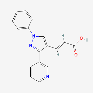 molecular formula C17H13N3O2 B3269960 3-[1-phenyl-3-(pyridin-3-yl)-1H-pyrazol-4-yl]prop-2-enoic acid CAS No. 519137-45-2