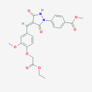 molecular formula C23H22N2O8 B327029 methyl 4-[(4Z)-4-[[4-(2-ethoxy-2-oxoethoxy)-3-methoxyphenyl]methylidene]-3,5-dioxopyrazolidin-1-yl]benzoate 