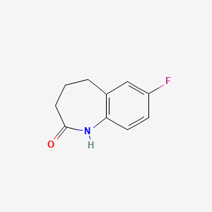 molecular formula C10H10FNO B3271019 7-fluoro-1,3,4,5-tetrahydro-1-benzazepin-2-one CAS No. 53842-01-6
