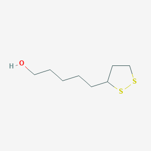 molecular formula C8H16OS2 B3271039 5-(1,2-DITHIOLAN-3-YL)PENTAN-1-OL CAS No. 539-55-9