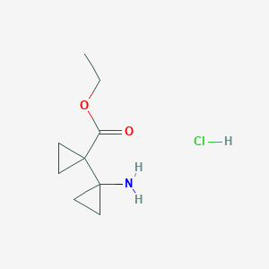 molecular formula C9H16ClNO2 B3271341 Ethyl 1'-amino-[1,1'-bi(cyclopropane)]-1-carboxylate hydrochloride CAS No. 546114-00-5