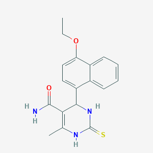 molecular formula C18H19N3O2S B327144 4-(4-ETHOXYNAPHTHALEN-1-YL)-6-METHYL-2-SULFANYLIDENE-1,2,3,4-TETRAHYDROPYRIMIDINE-5-CARBOXAMIDE 