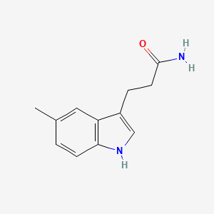 molecular formula C12H14N2O B3271451 3-(5-Methyl-3-indolyl)propanamide CAS No. 54904-28-8