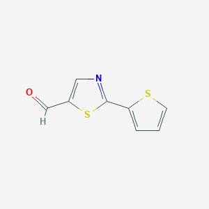 molecular formula C8H5NOS2 B3271501 2-(Thiophen-2-yl)-1,3-thiazole-5-carbaldehyde CAS No. 54986-99-1