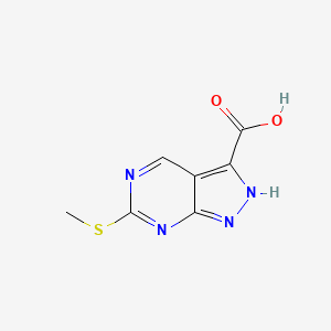molecular formula C7H6N4O2S B3271614 6-(Methylthio)-1H-pyrazolo[3,4-d]pyrimidine-3-carboxylic acid CAS No. 55117-93-6