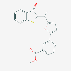 molecular formula C21H14O4S B327171 METHYL 3-(5-{[(2Z)-3-OXO-2,3-DIHYDRO-1-BENZOTHIOPHEN-2-YLIDENE]METHYL}FURAN-2-YL)BENZOATE 
