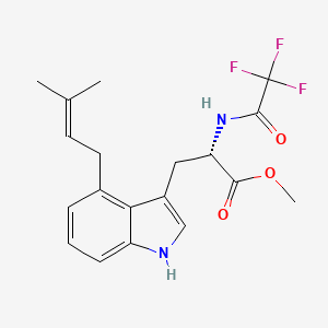 molecular formula C19H21F3N2O3 B3271712 l-Tryptophan, 4-(3-methyl-2-butenyl)-N-(trifluoroacetyl)-, methyl ester CAS No. 55334-65-1