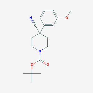 molecular formula C18H24N2O3 B3271726 tert-Butyl 4-cyano-4-(3-methoxyphenyl)piperidine-1-carboxylate CAS No. 553631-35-9