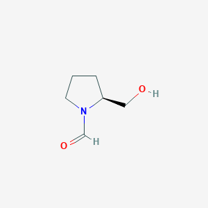 molecular formula C6H11NO2 B3271804 (2S)-2-(Hydroxymethyl)pyrrolidine-1-carbaldehyde CAS No. 55456-46-7