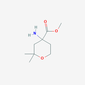 molecular formula C9H17NO3 B3271954 Methyl 4-amino-2,2-dimethyloxane-4-carboxylate CAS No. 55795-83-0