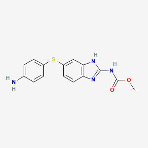 molecular formula C15H14N4O2S B3272026 Methyl N-[6-[(4-aminophenyl)thio]-1H-benzimidazol-2-yl]carbamate CAS No. 56073-96-2