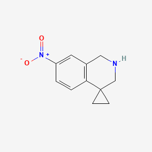 molecular formula C11H12N2O2 B3272066 7'-nitro-2',3'-dihydro-1'H-spiro[cyclopropane-1,4'-isoquinoline] CAS No. 561297-87-8