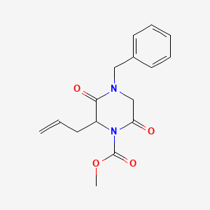 molecular formula C16H18N2O4 B3272085 Methyl 2-allyl-4-benzyl-3,6-dioxopiperazine-1-carboxylate CAS No. 561303-40-0
