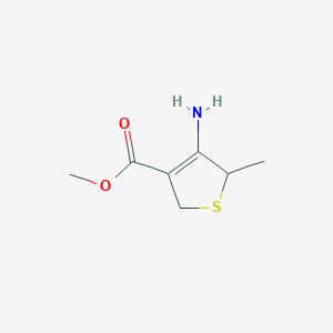 molecular formula C7H11NO2S B3272673 Methyl 4-amino-5-methyl-2,5-dihydrothiophene-3-carboxylate CAS No. 571187-11-6
