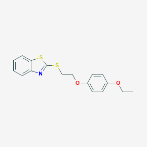 molecular formula C17H17NO2S2 B327269 2-{[2-(4-Ethoxyphenoxy)ethyl]sulfanyl}-1,3-benzothiazole 