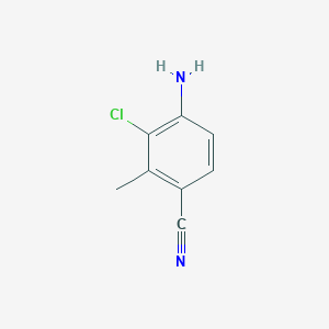 molecular formula C8H7ClN2 B3272809 4-Amino-3-chloro-2-methylbenzonitrile CAS No. 573767-71-2