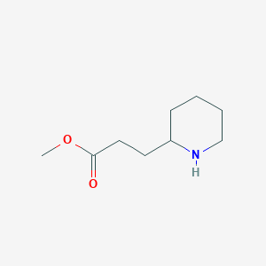 molecular formula C9H17NO2 B3272837 Methyl 3-(piperidin-2-yl)propanoate CAS No. 57440-27-4