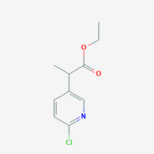 molecular formula C10H12ClNO2 B3272913 Ethyl 2-(6-chloropyridin-3-yl)propanoate CAS No. 57554-82-2